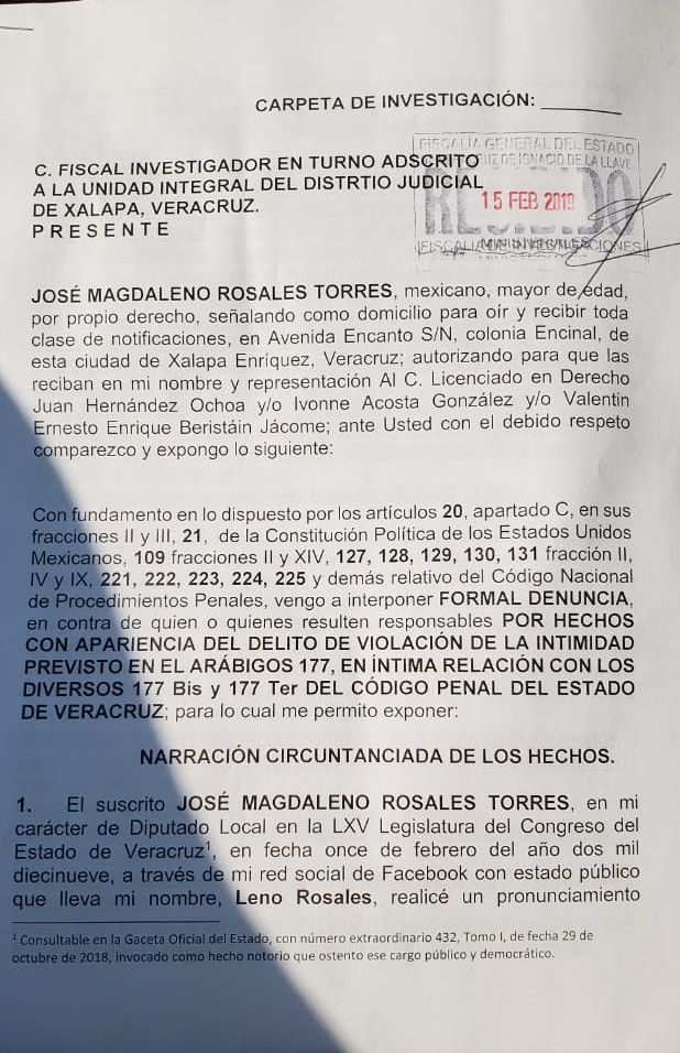 denuncia de diputado Maleno